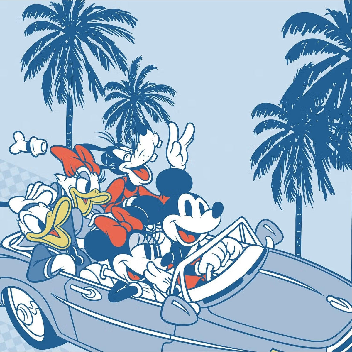 SPACES Disney Mickey & Friends 100% Cotton Kids Single Comforter (152 cm x 228 cm) – Light Blue