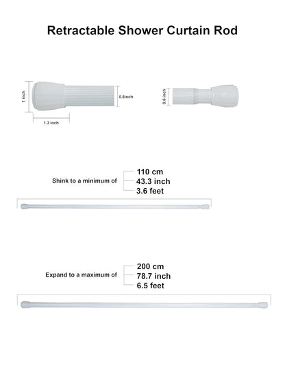 Obsessions Retractable Tension Shower Curtain Rod (4 & 8 Feet)