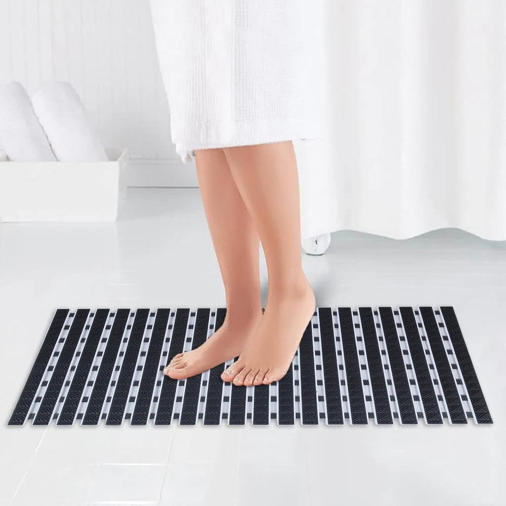 Obsessions Premium Anti-Slip Bath Mat with Suction Cups TPE Eco-Friendly