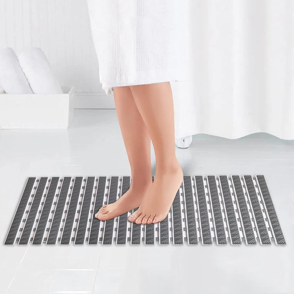 Obsessions Premium Anti-Slip Bath Mat with Suction Cups TPE Eco-Friendly