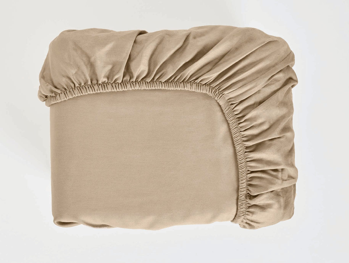 SPACES Aven Solid 100% Cotton 210 TC Large Fitted Bedsheet Set with 2 Pillow Covers (108 x 108 Inches)