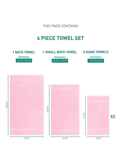 MyTRIDENT Carnival 100% Cotton 450 GSM Towel Set for Gifting (4 Piece Set)