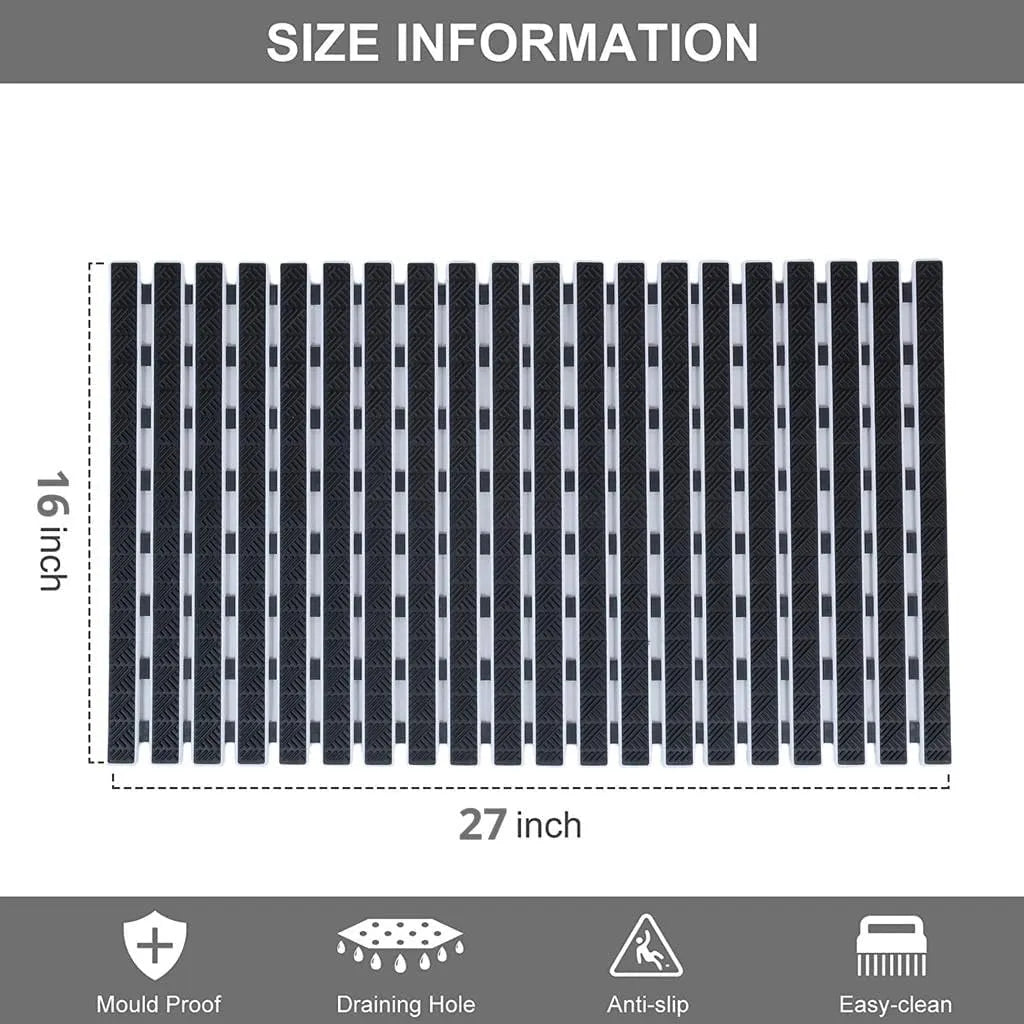 Obsessions Premium Anti-Slip Bath Mat with Suction Cups TPE Eco-Friendly
