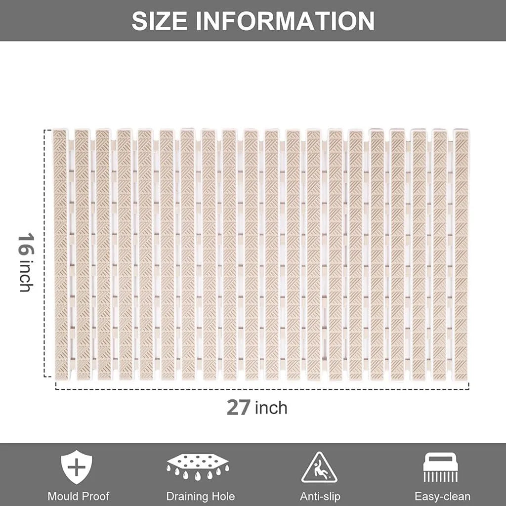 Obsessions Premium Anti-Slip Bath Mat with Suction Cups TPE Eco-Friendly