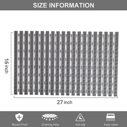 Obsessions Premium Anti-Slip Bath Mat with Suction Cups TPE Eco-Friendly
