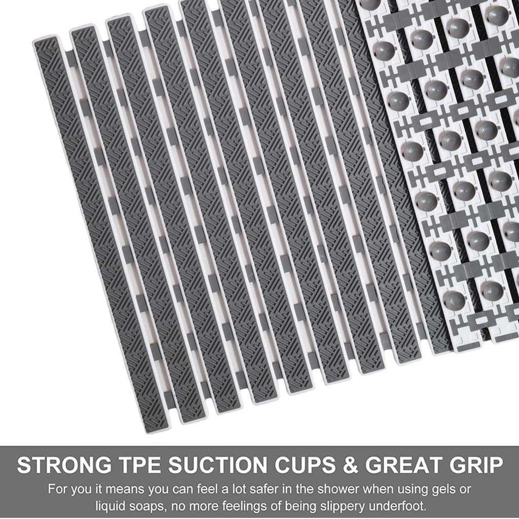 Obsessions Premium Anti-Slip Bath Mat with Suction Cups TPE Eco-Friendly