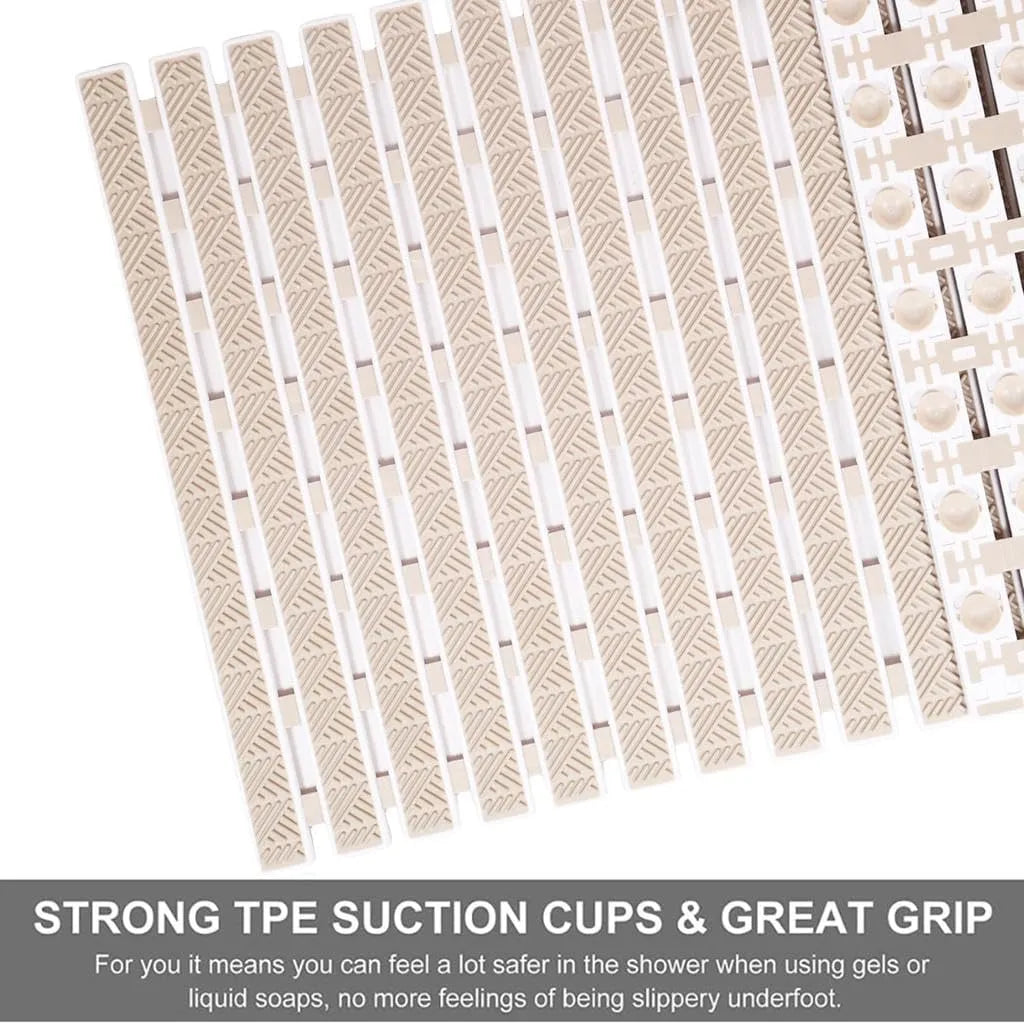 Obsessions Premium Anti-Slip Bath Mat with Suction Cups TPE Eco-Friendly