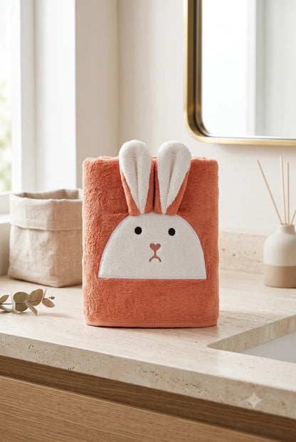 Stylla Candy Plush Kids Towel with Animal Embroidery | Highly Absorbent