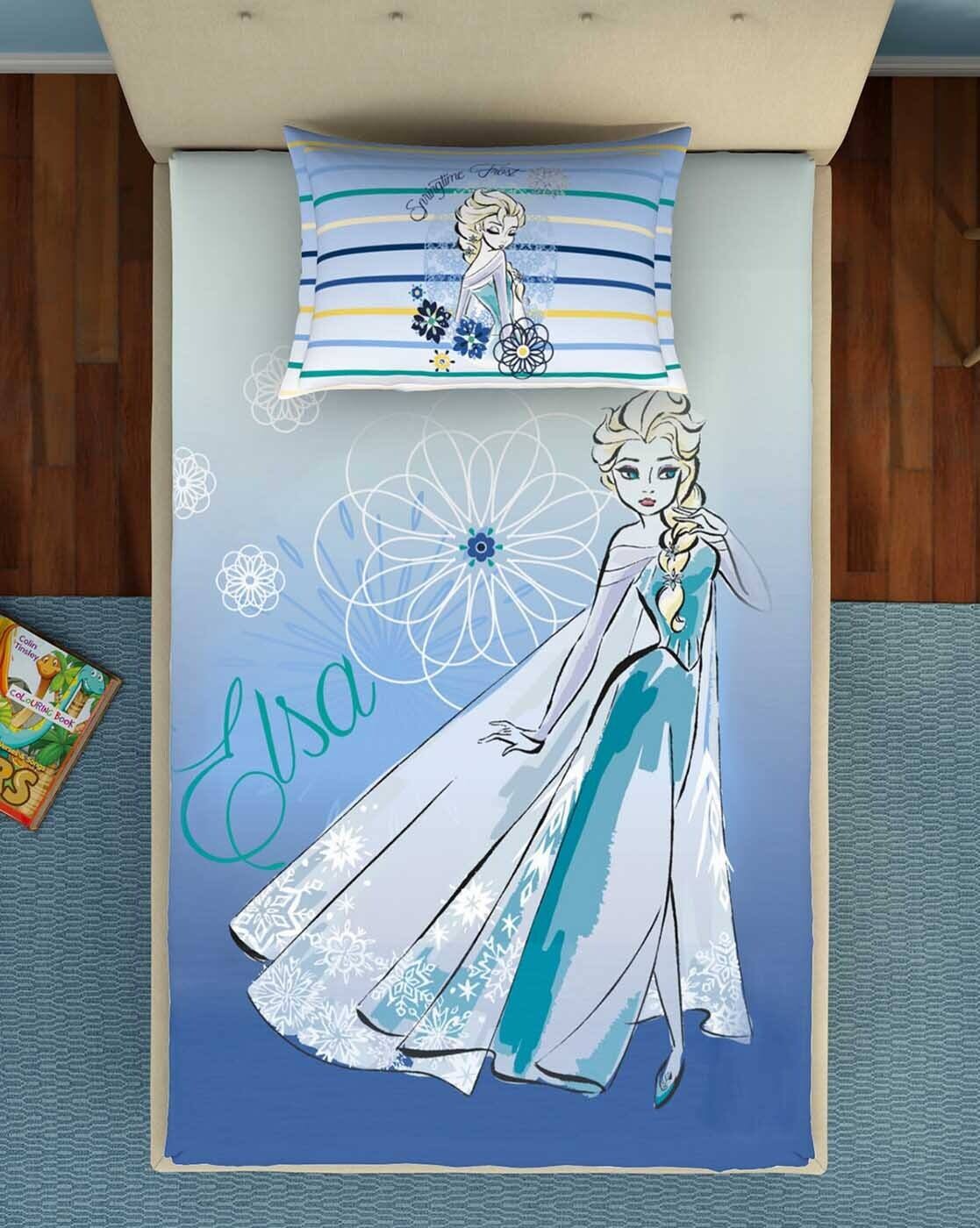 SPACES Kids Disney Frozen Elsa Single Bedsheet Set .