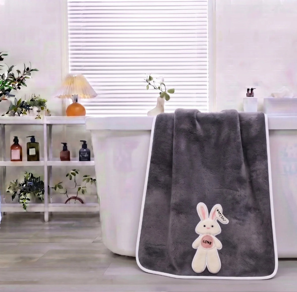 Stylla Candy Plush Kids Towel with Animal Embroidery | Highly Absorbent