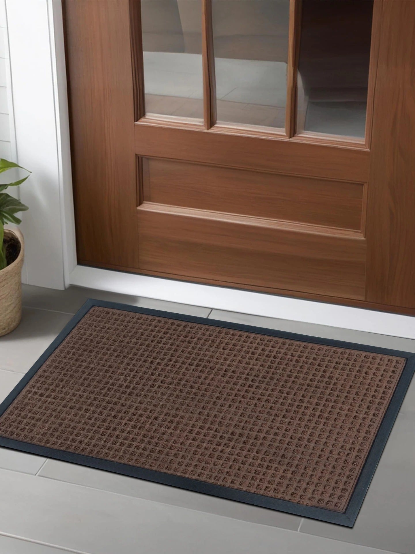 AtoZ Home Decor Square Pattern Antiskid Rubber Doormat (Available in Multiple Sizes & Colors)