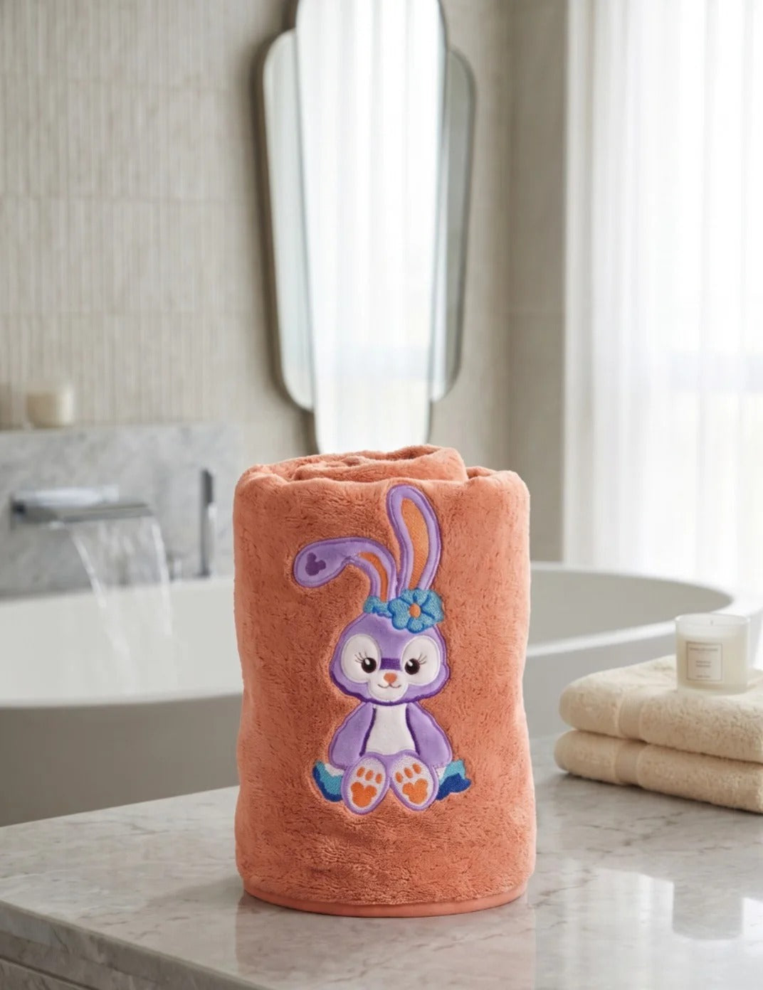 Stylla Candy Plush Kids Towel with Animal Embroidery | Highly Absorbent