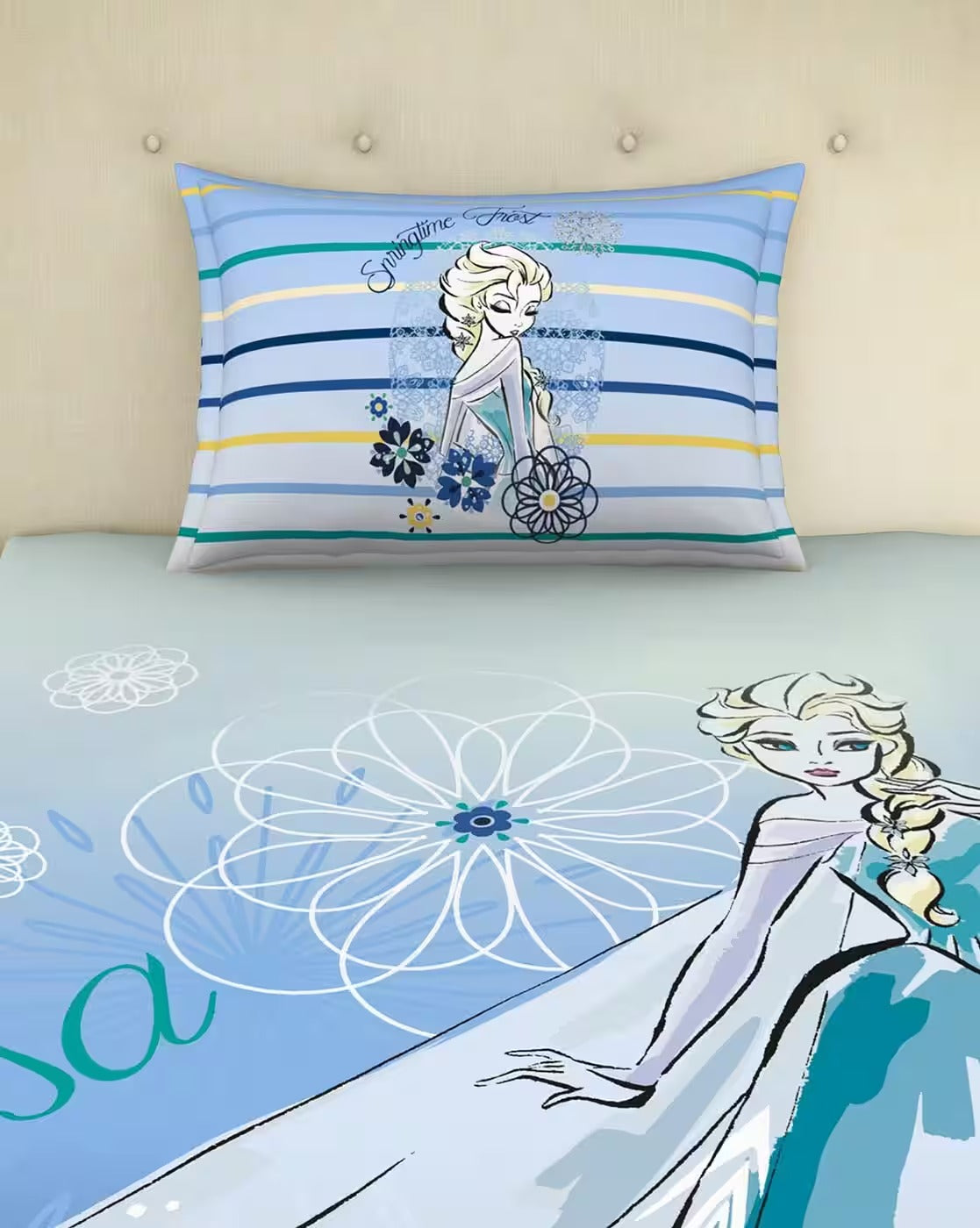 SPACES Kids Disney Frozen Elsa Single Bedsheet Set .