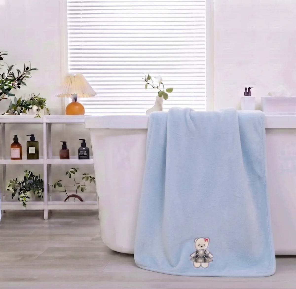 Stylla Candy Plush Kids Towel with Animal Embroidery | Highly Absorbent