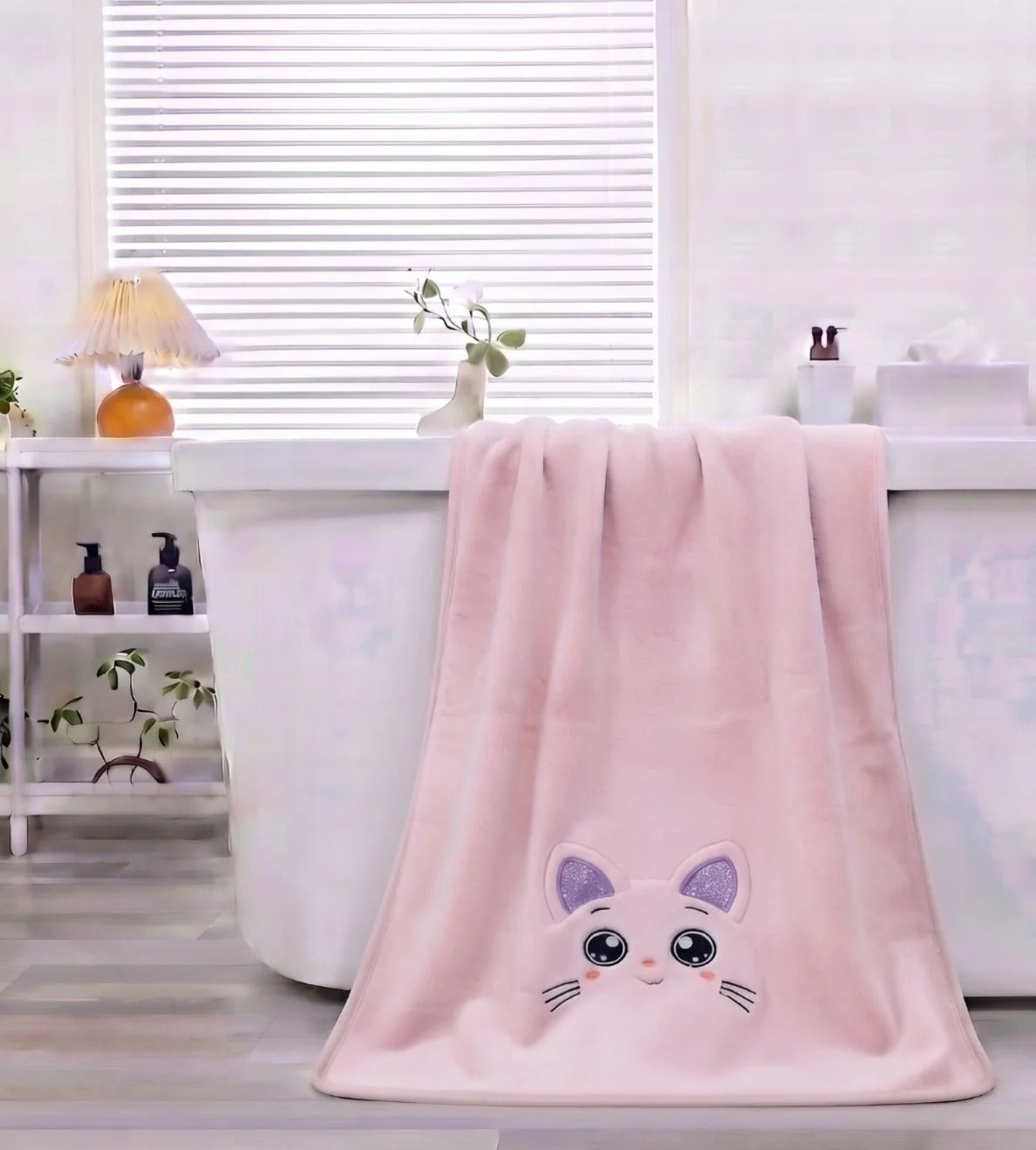 Stylla Candy Plush Kids Towel with Animal Embroidery | Highly Absorbent