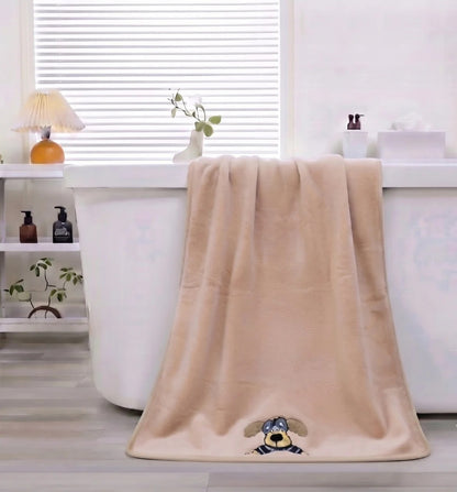 Stylla Candy Plush Kids Towel with Animal Embroidery | Highly Absorbent