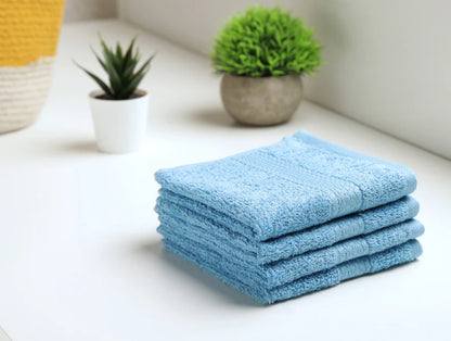 COLORFAS Face Towel Set of 4 Pieces – 100% Cotton by Spaces