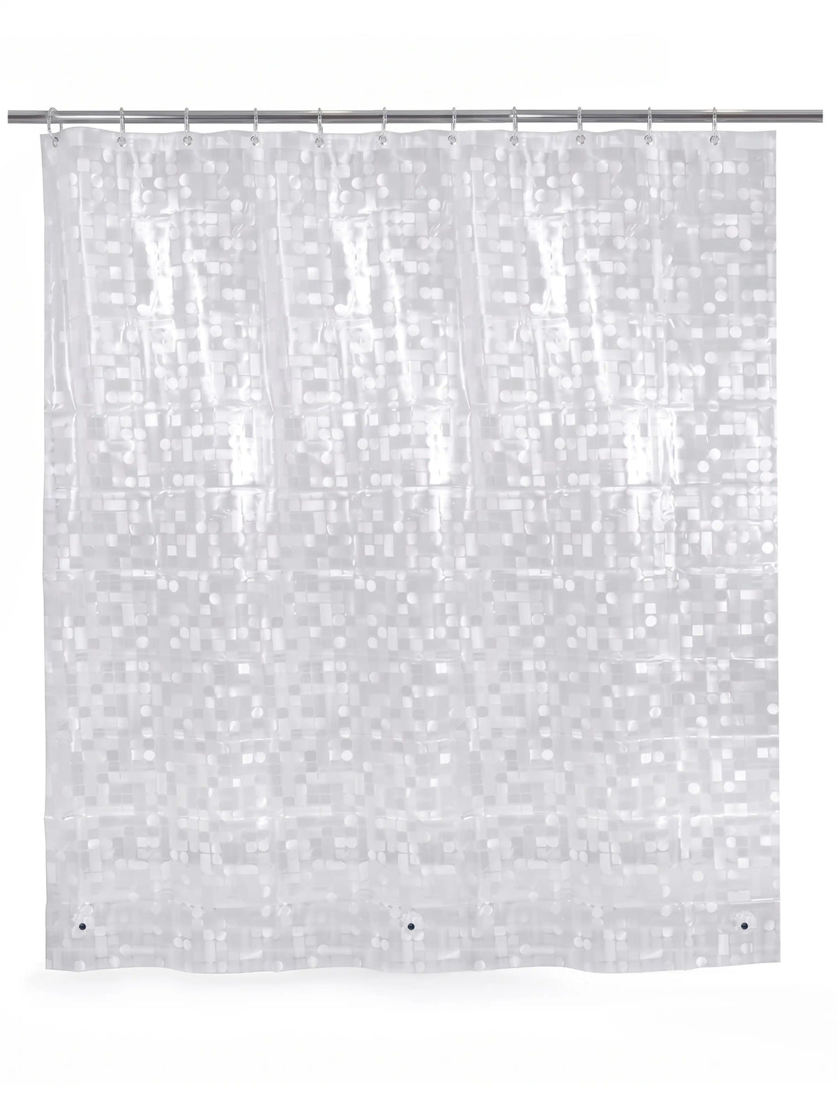 Super Living Magnetic Transparent Shower Curtain with 12 Hooks | 180x200 cm