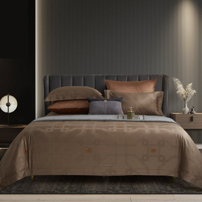 Royal Jacquard Super King Bedsheet Set with Horse Motif | 100% Egyptian Cotton