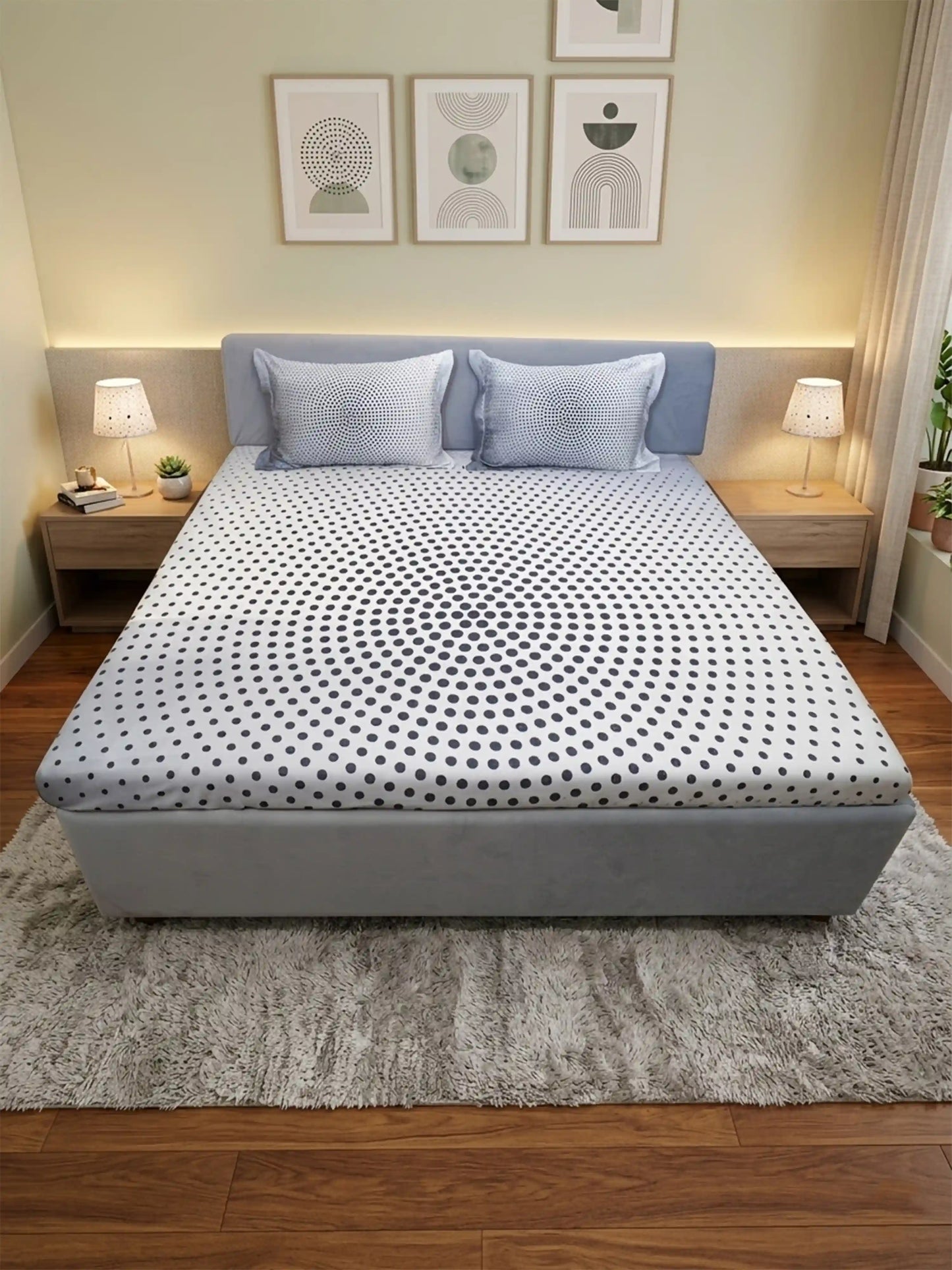 High Living 100% Cotton King Size Bedsheet Set (400 TC)