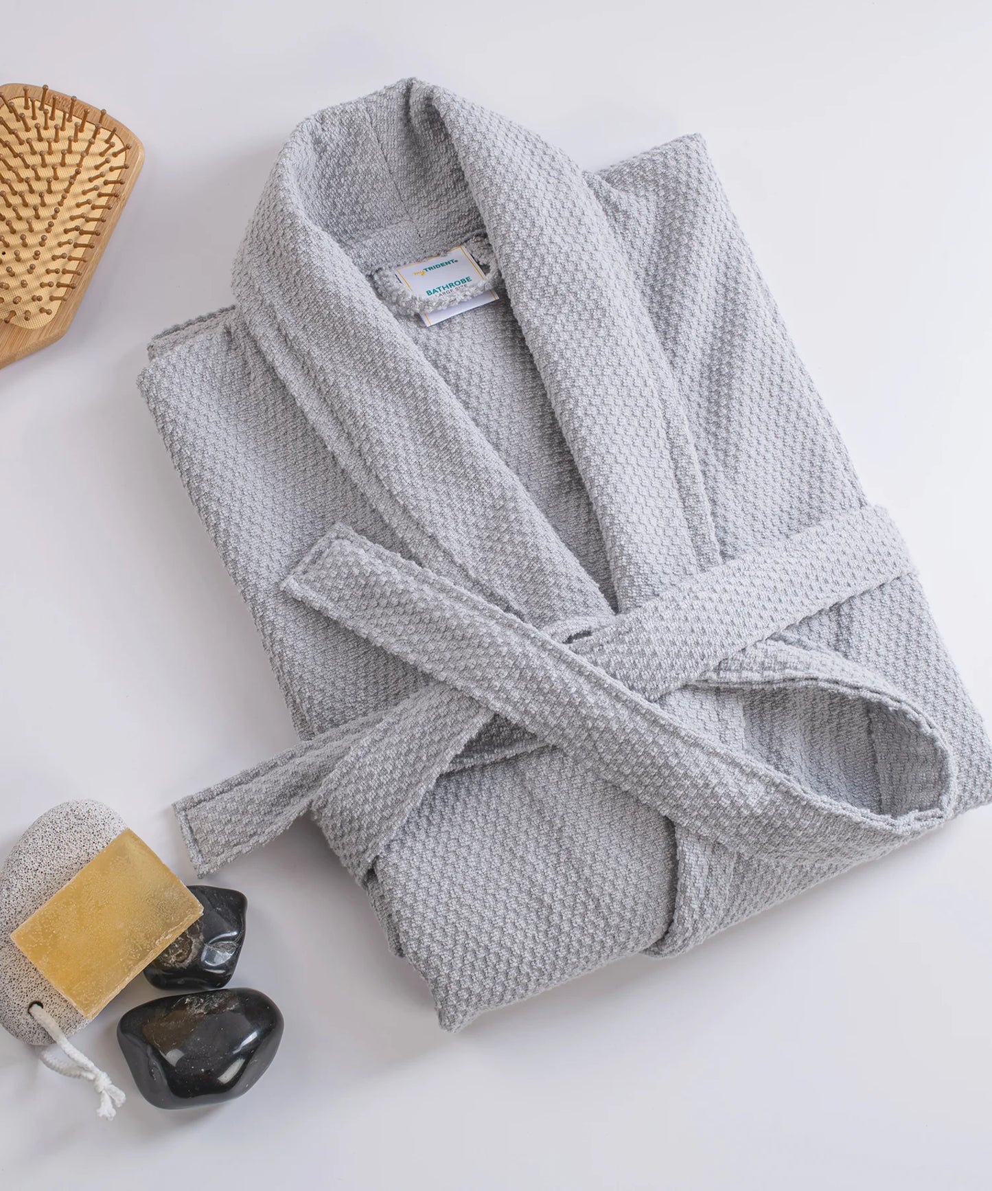 Unisex Cotton Bathrobe – Soft Velour, Shawl Collar