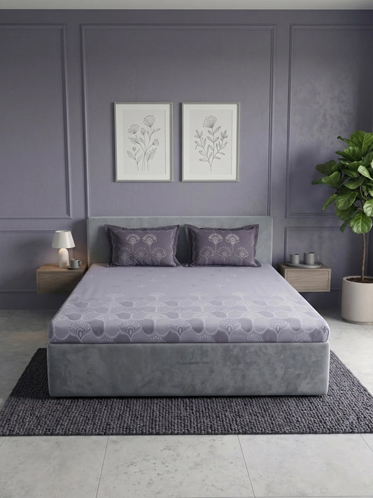 Soft Feel, Paisley Floral King Bed Sheet Set with 2 Pillow Cases – 100% Cotton (300 TC)