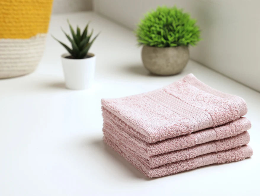 COLORFAS Face Towel Set of 4 Pieces – 100% Cotton by Spaces