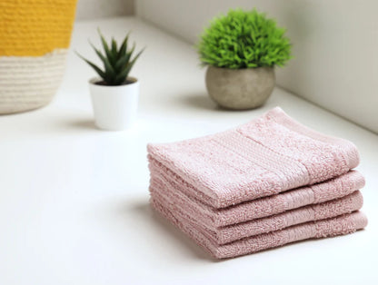COLORFAS Face Towel Set of 4 Pieces – 100% Cotton by Spaces