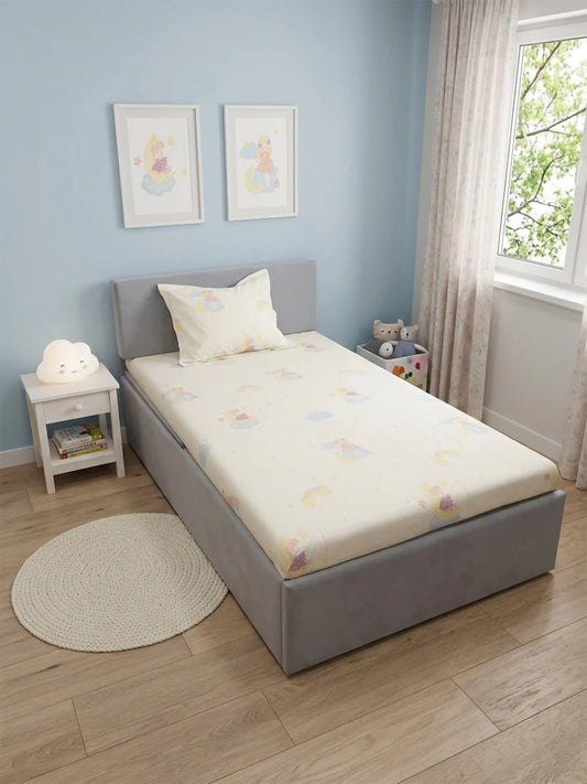 Kids Moon Cartoon Single Bedsheet Set