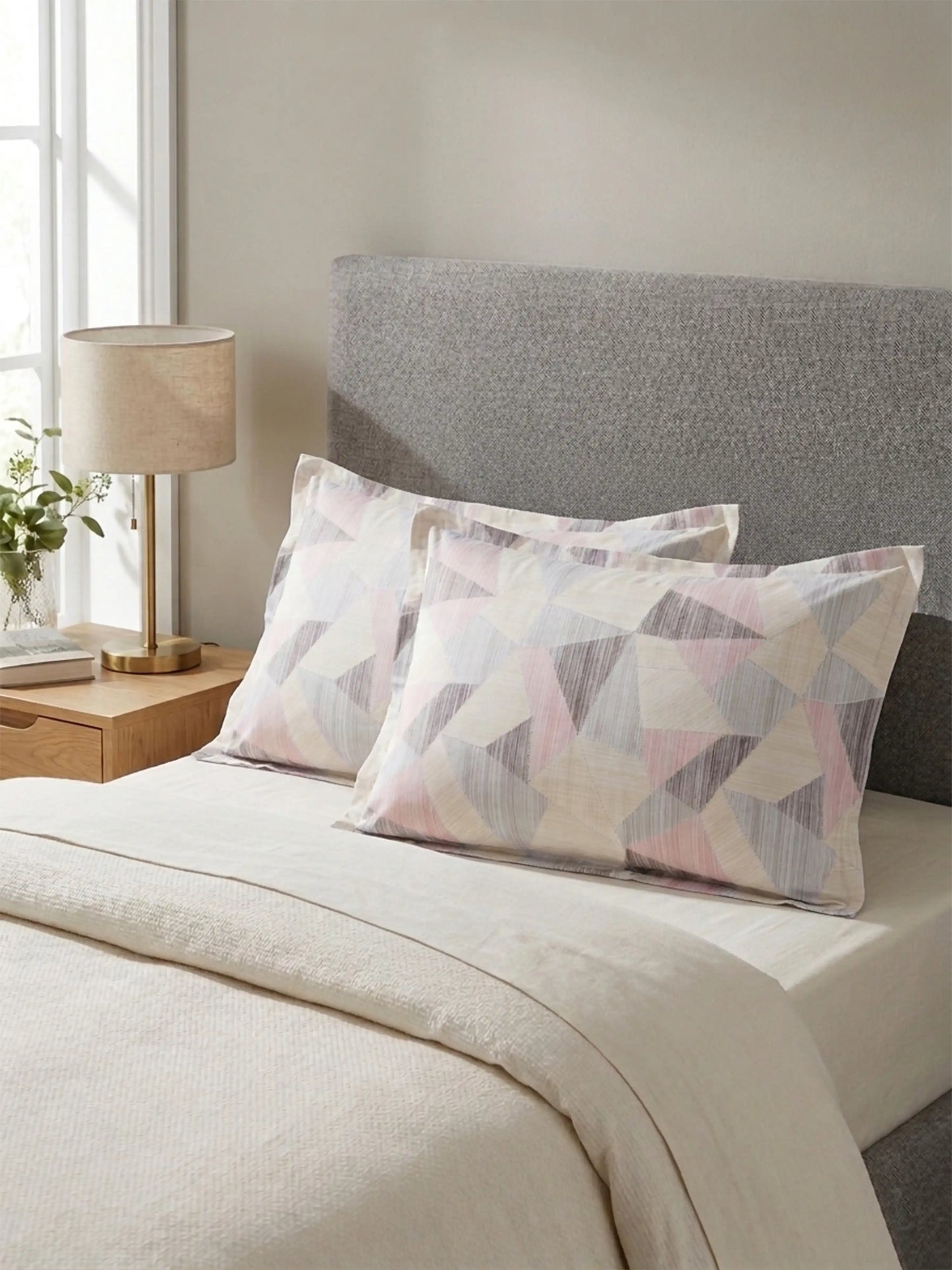 Atoz Home Decor Geometric Printed Cotton Pillow Covers (Set of 1 & 2)