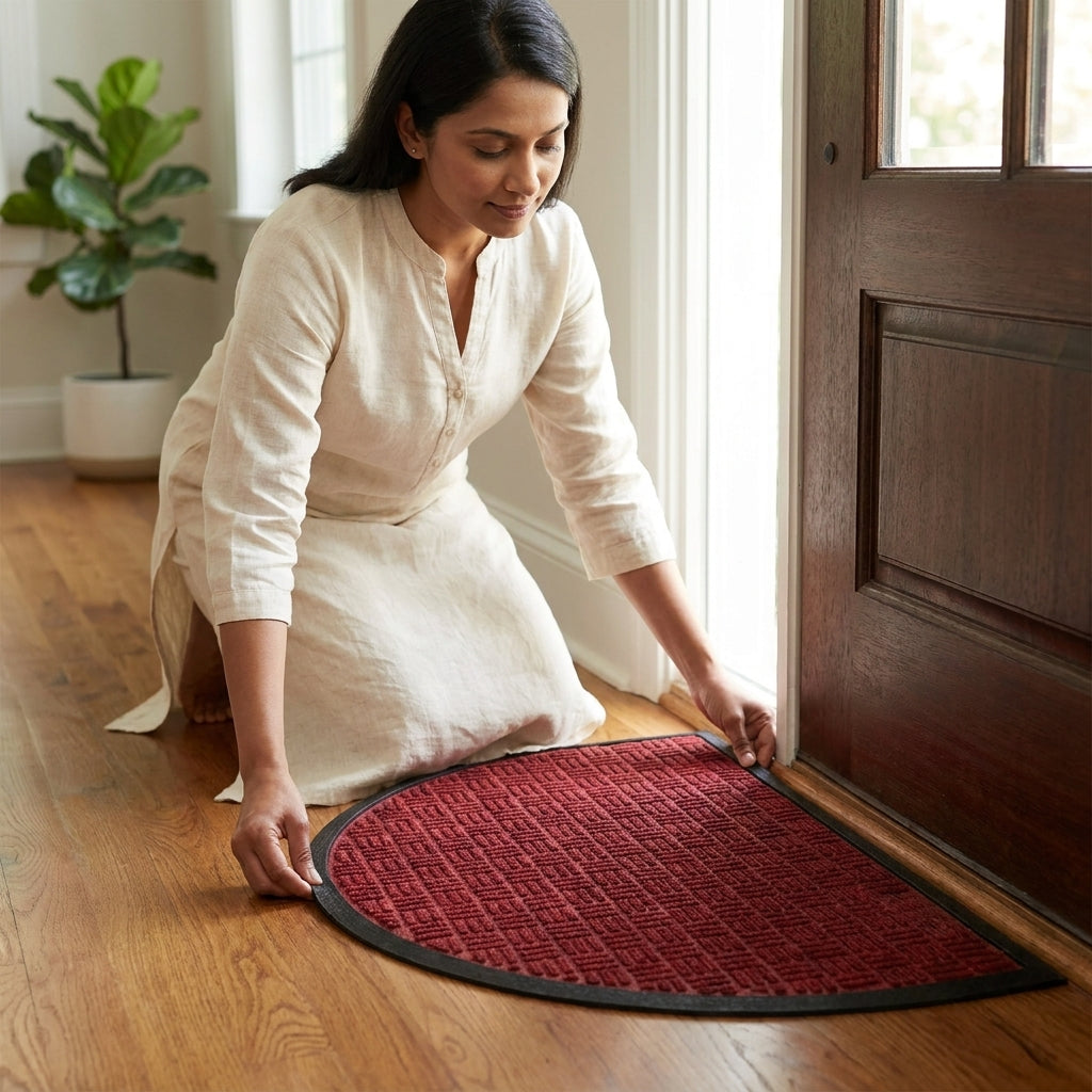 AtoZ Home Decor Half Round Non-Slip Entrance Door Mat