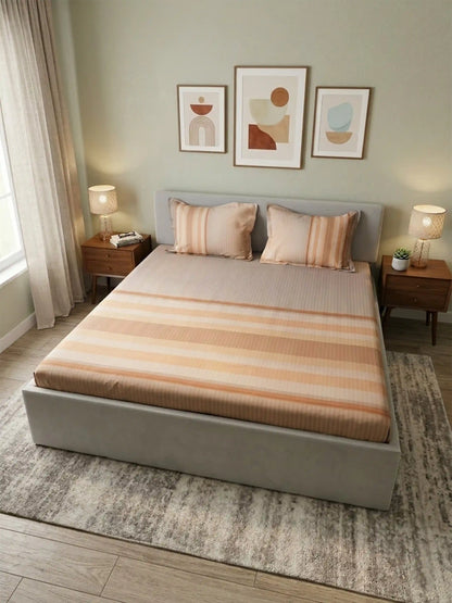 High Living 100% Cotton King Size Bedsheet Set (400 TC)