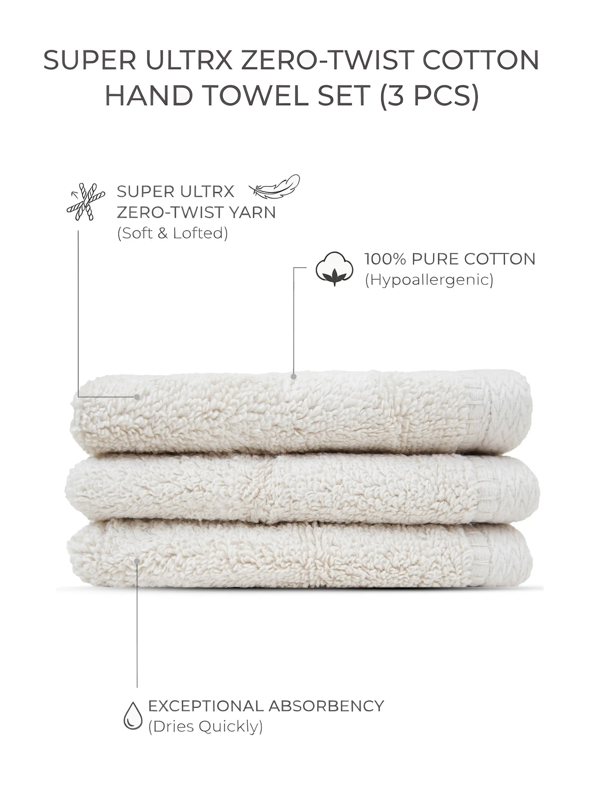 Atoz Home Decor Super Ultrx Zero-Twist Cotton Face Towel Set