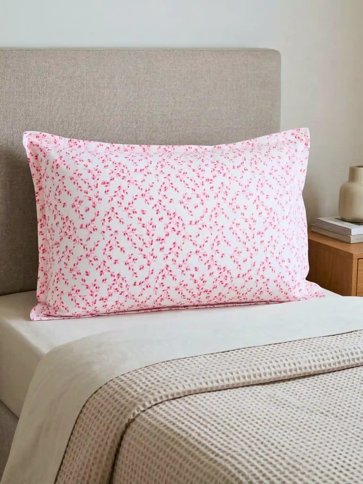 Atoz Home Decor Leaves Printed Cotton Pillow Covers (Set of 1 & 2)