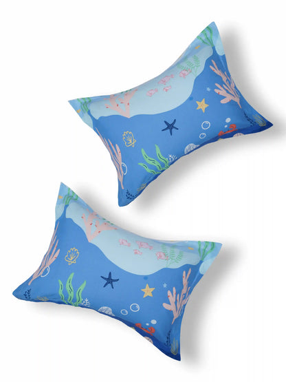 Kids Ocean Whale Cotton Single Bedsheet Set