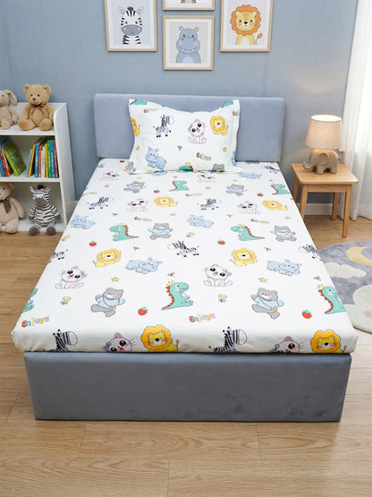 Safari Jungle Friends Kids 100% Cotton Bedsheet Set