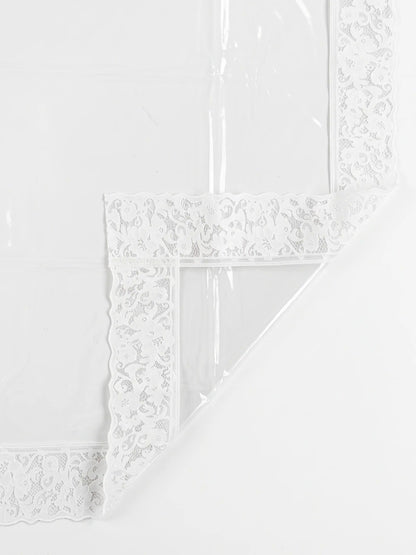 Freelance Tuscany Clear Plastic Table Cover with Lace | 4-6 Seater