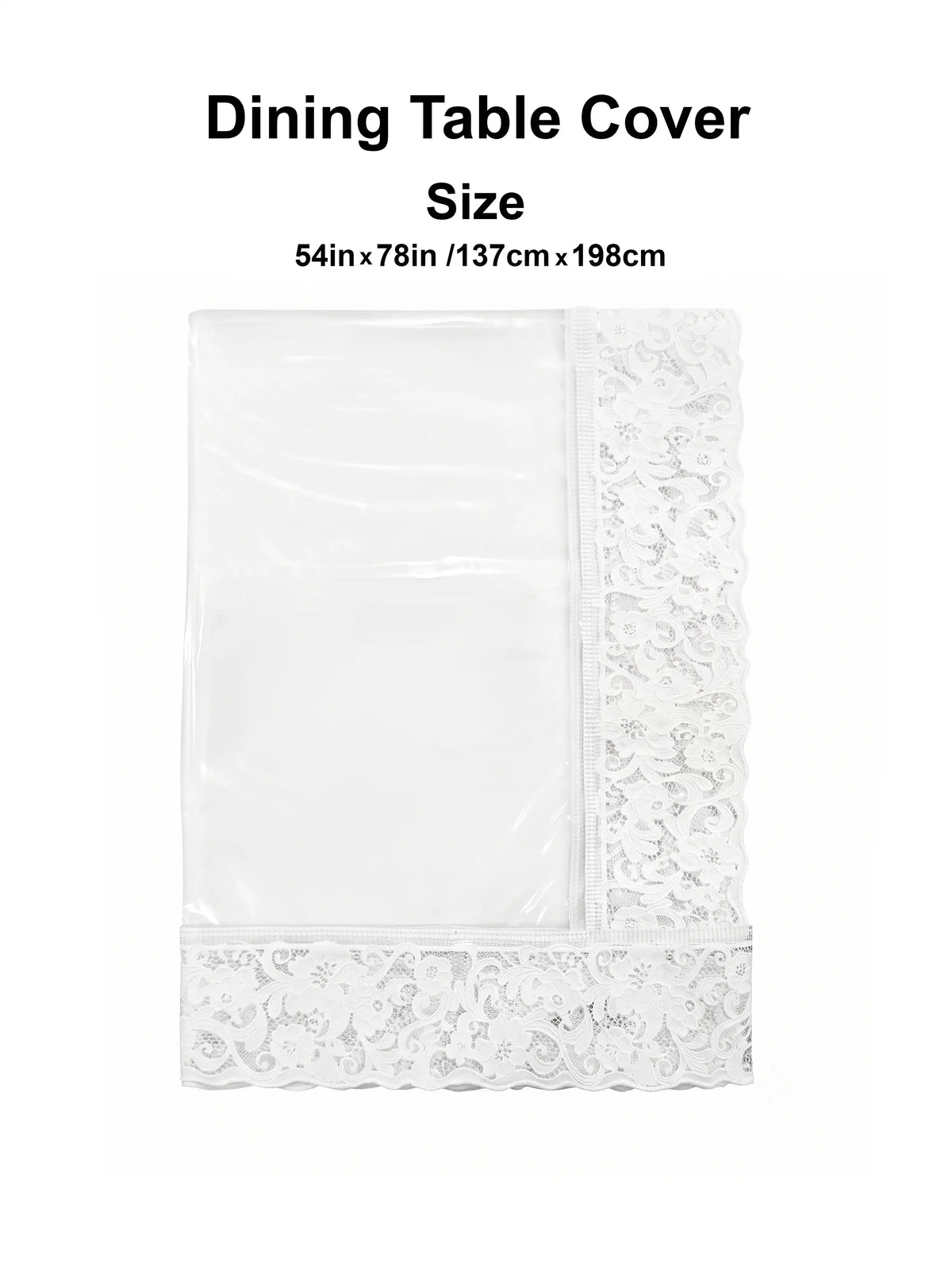 Freelance Tuscany Clear Plastic Table Cover with Lace | 4-6 Seater