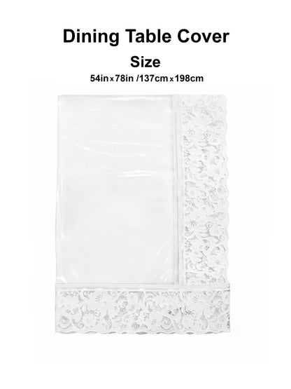 Freelance Tuscany Clear Plastic Table Cover with Lace | 4-6 Seater