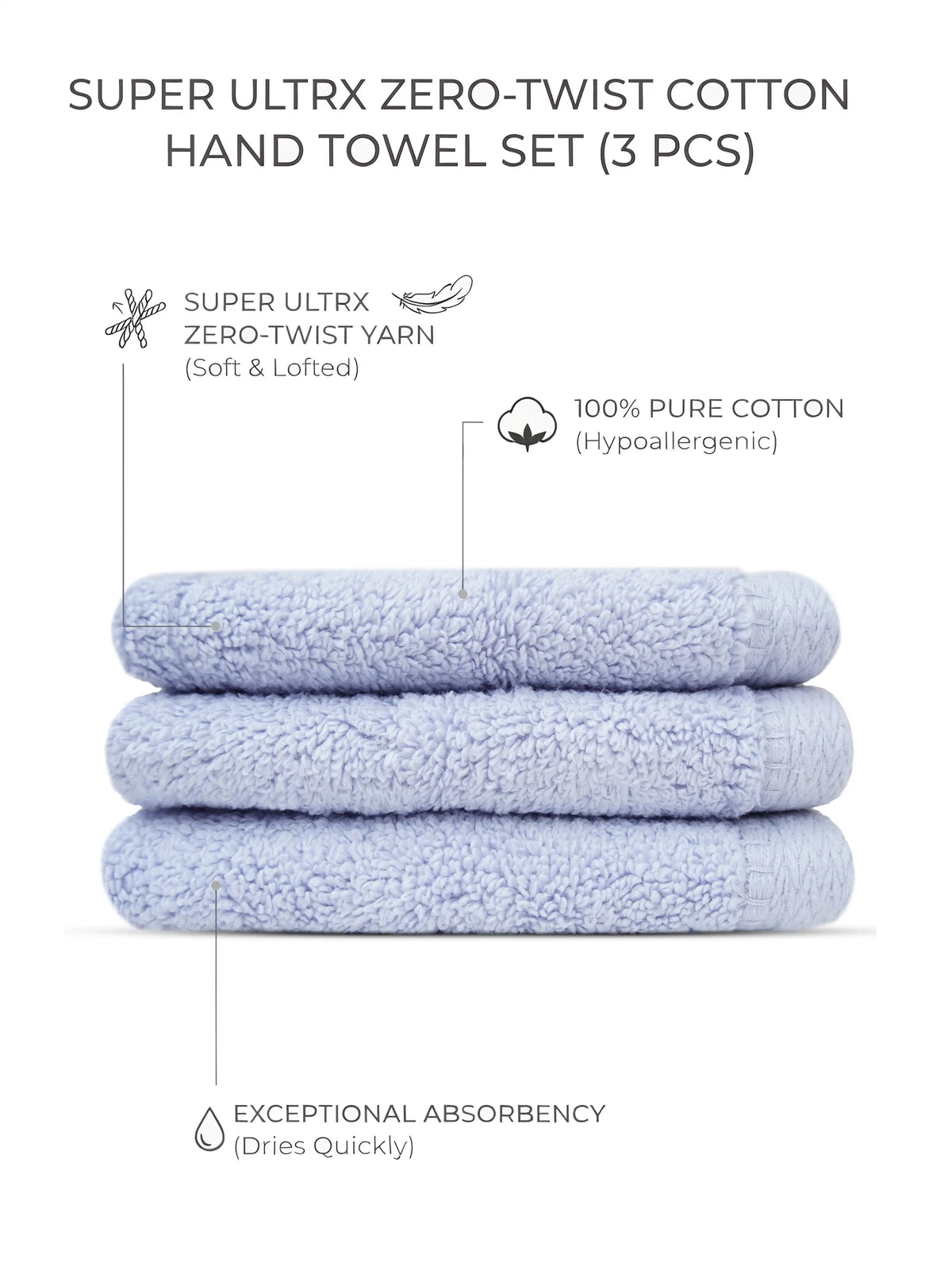 Atoz Home Decor Super Ultrx Zero-Twist Cotton Face Towel Set